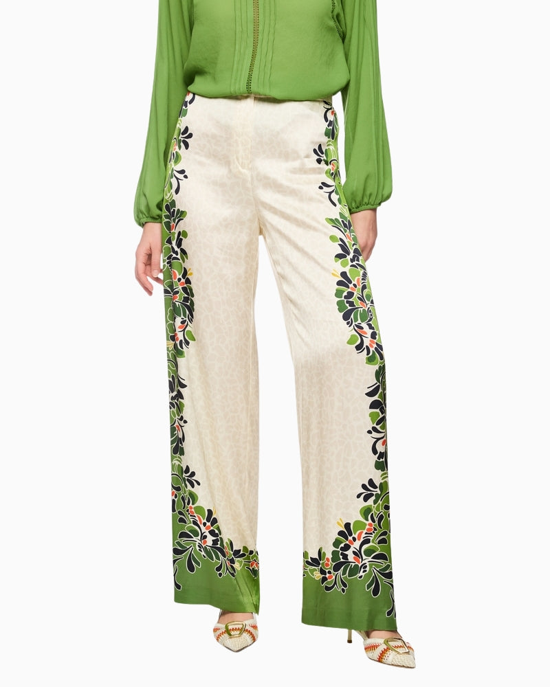 Marc Cain WARRI flowing trousers ecru front view