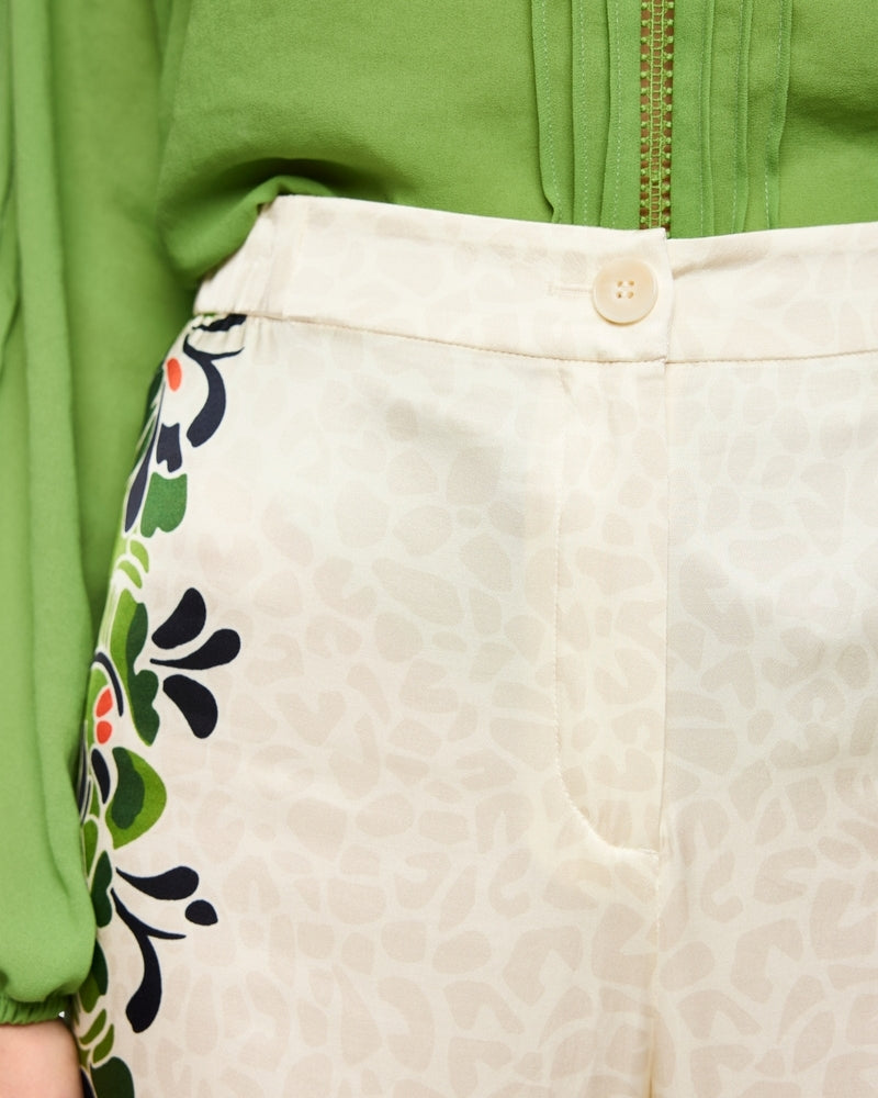 Marc Cain WARRI flowing trousers ecru waist detail
