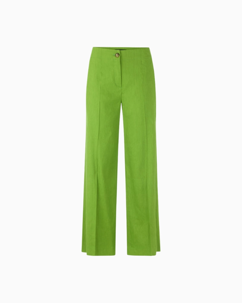 Marc Cain WAUKEE linen viscose trousers green flat lay front view