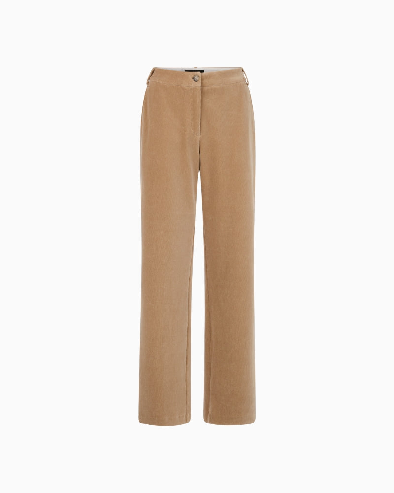 Marc Cain Wukari Pant in Camel slanted fabric detail