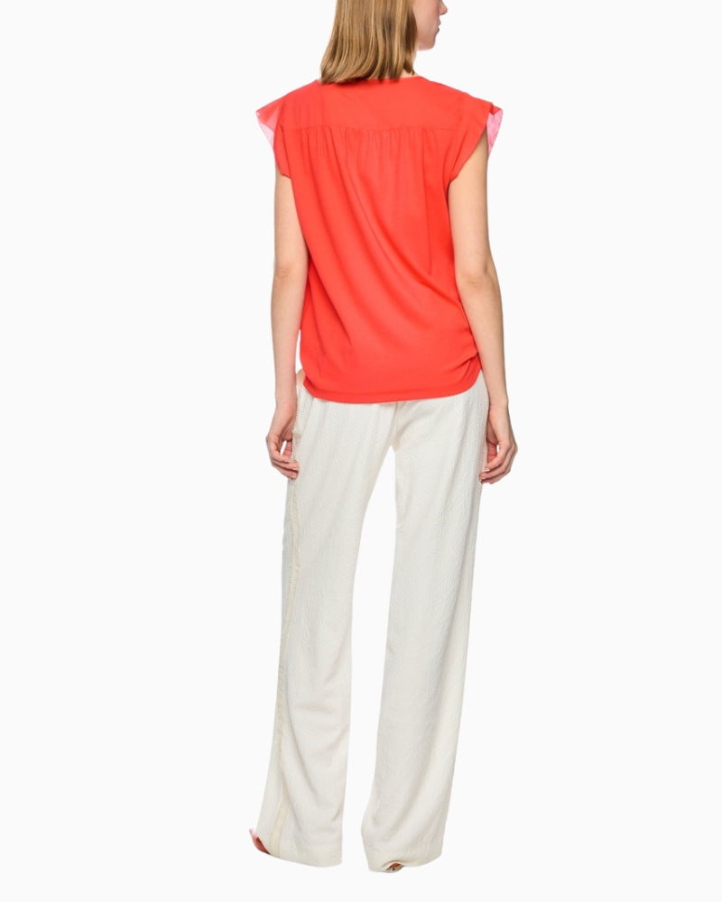Marc Cain cotton stretch top orange back view