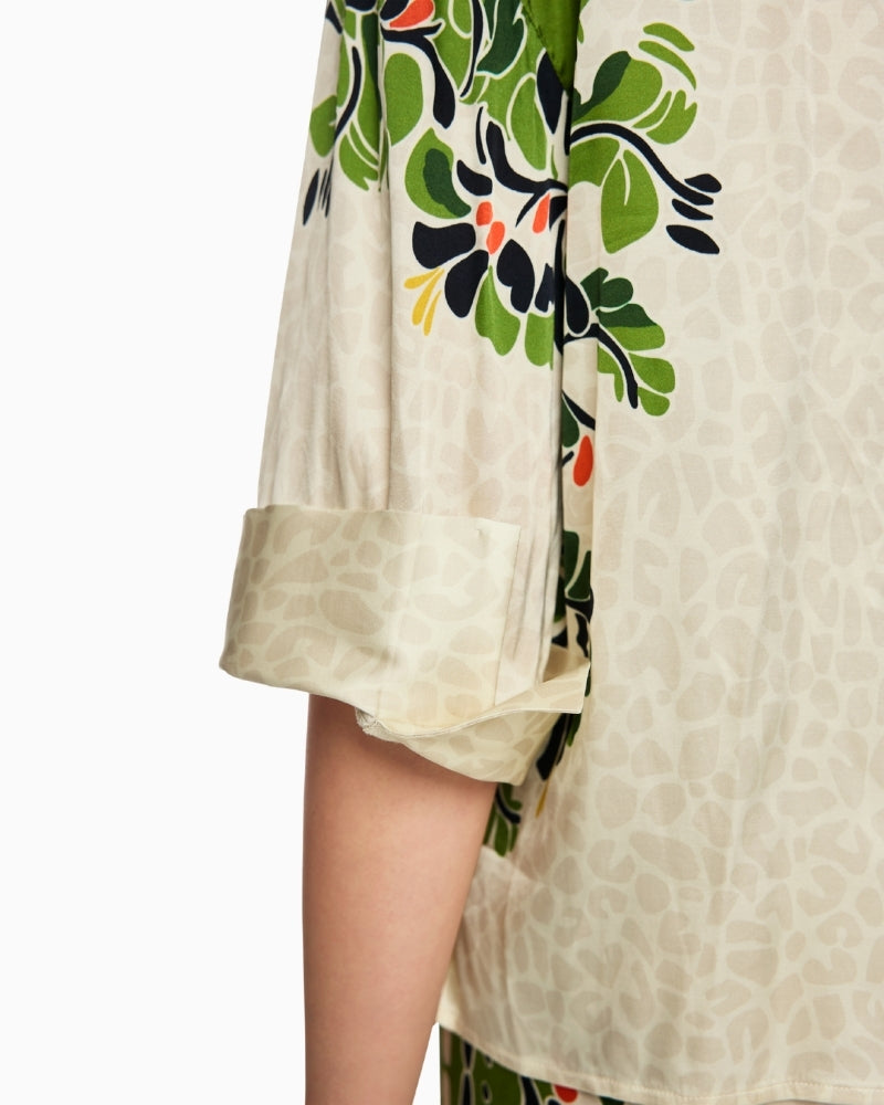 Marc Cain viscose blouse ecru sleeve detail wide cut