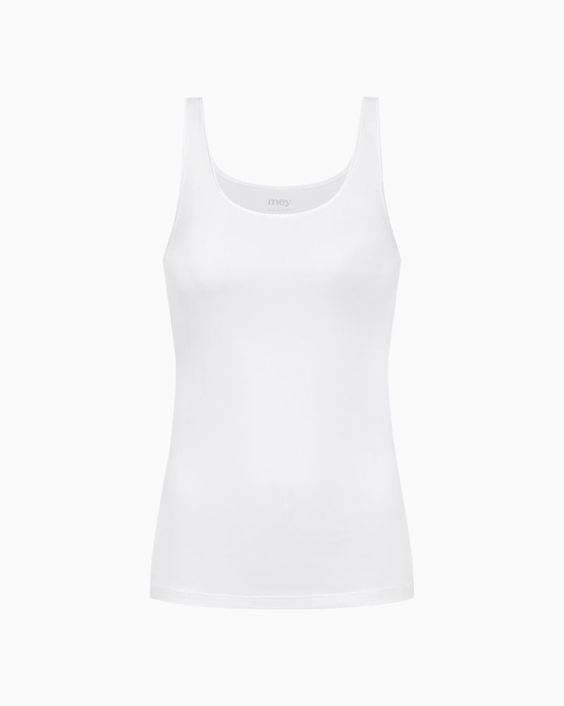 White tank top by Mey with wide straps and smooth finish
