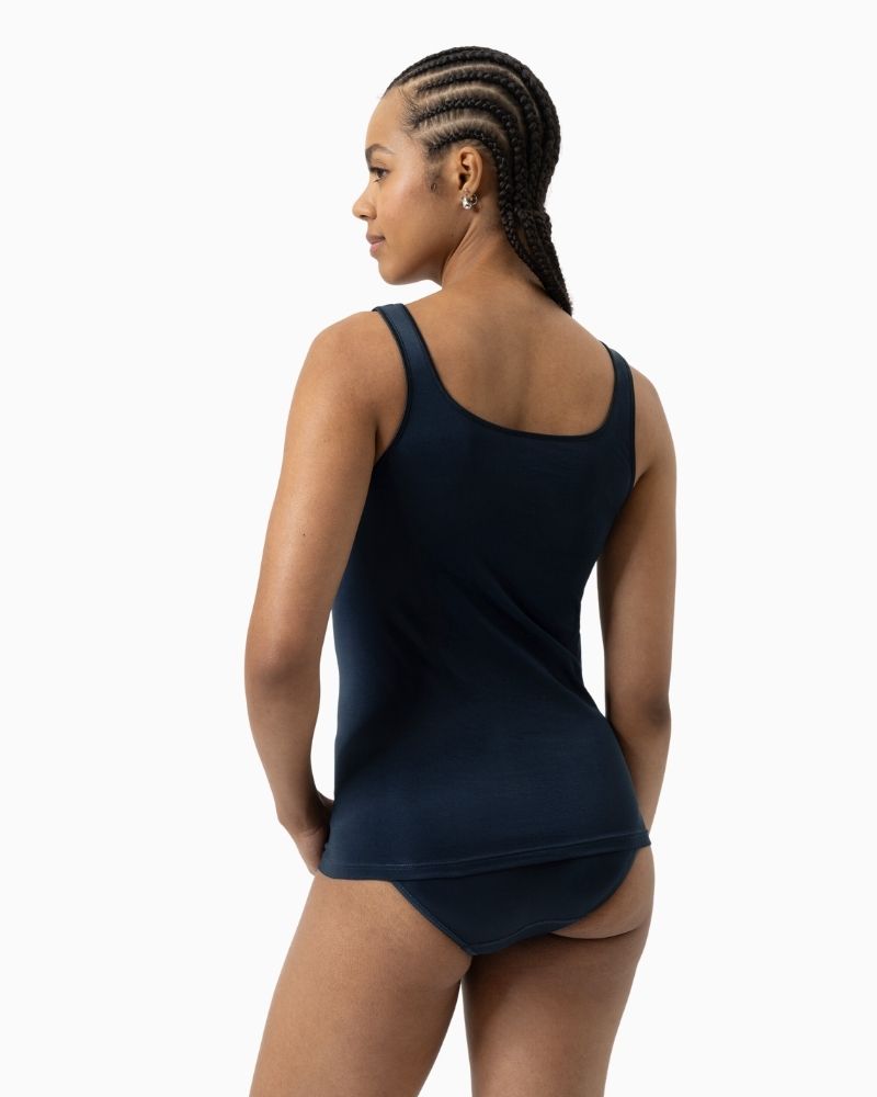 Back view of Mey Emotion vest showing smooth fabric and round neckline