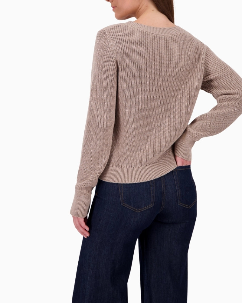 Back view of Monari Lurex knit showing lightweight cotton blend