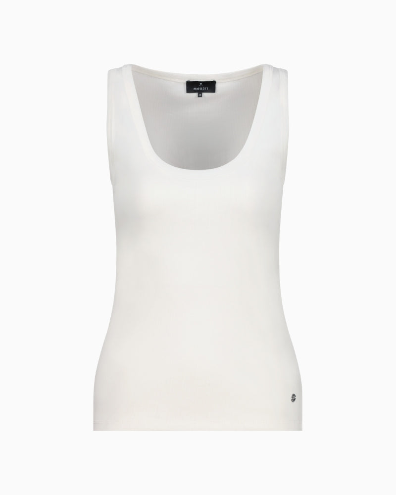 Monari basic top off white front view laid flat – Áines Boutique