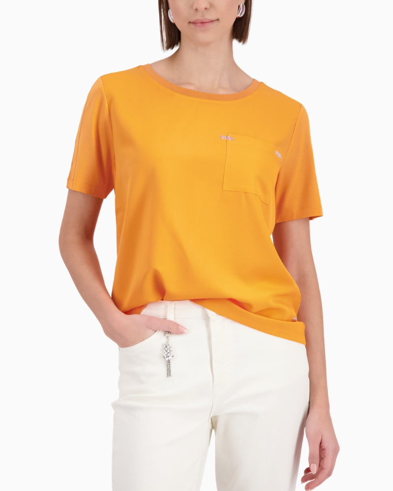 Monari blouse with rhinestones front view – Áines Boutique