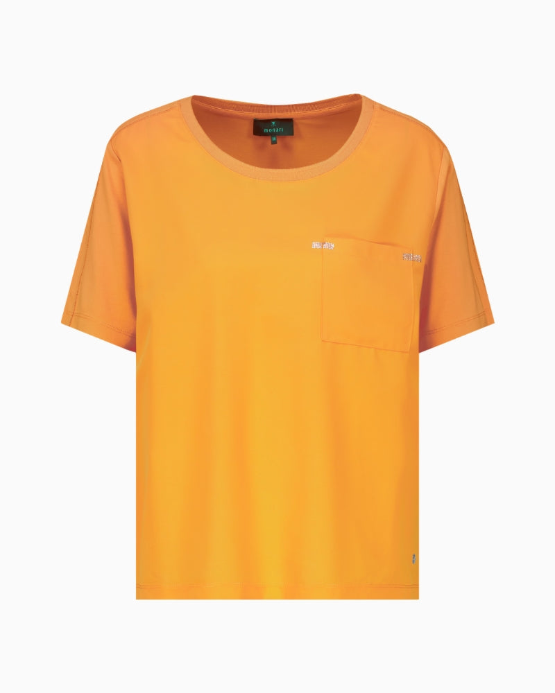 Monari blouse with rhinestones front on white background – Áines Boutique