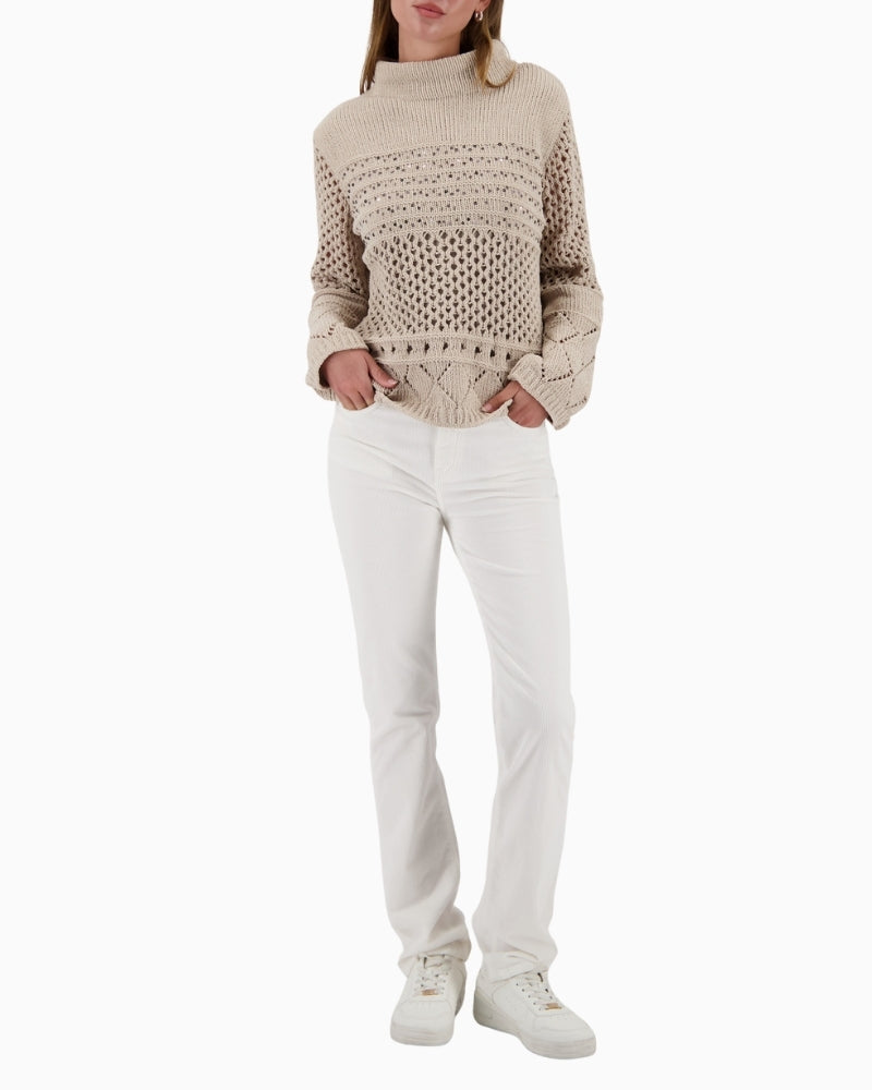 Monari soft knit jumper with side slits and drop shoulders