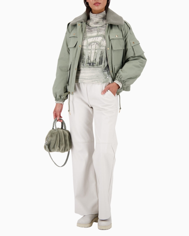 Monari long sleeve jumper with dropped shoulders and modern neckline