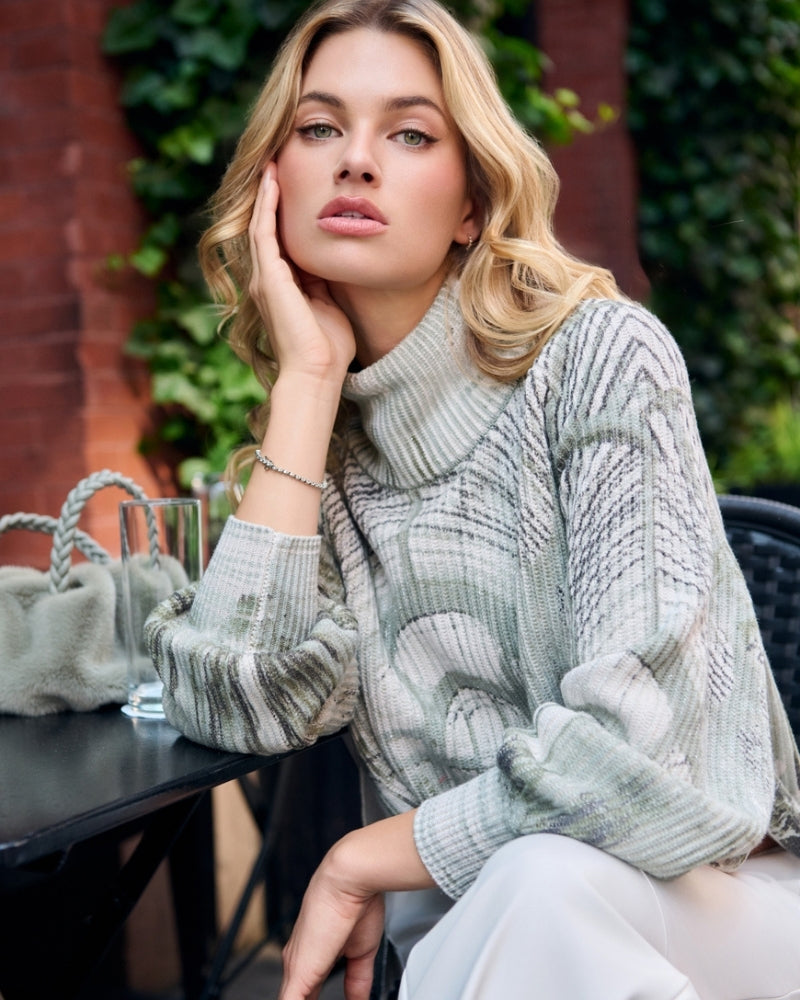 Monari long sleeve jumper with dropped shoulders and modern neckline