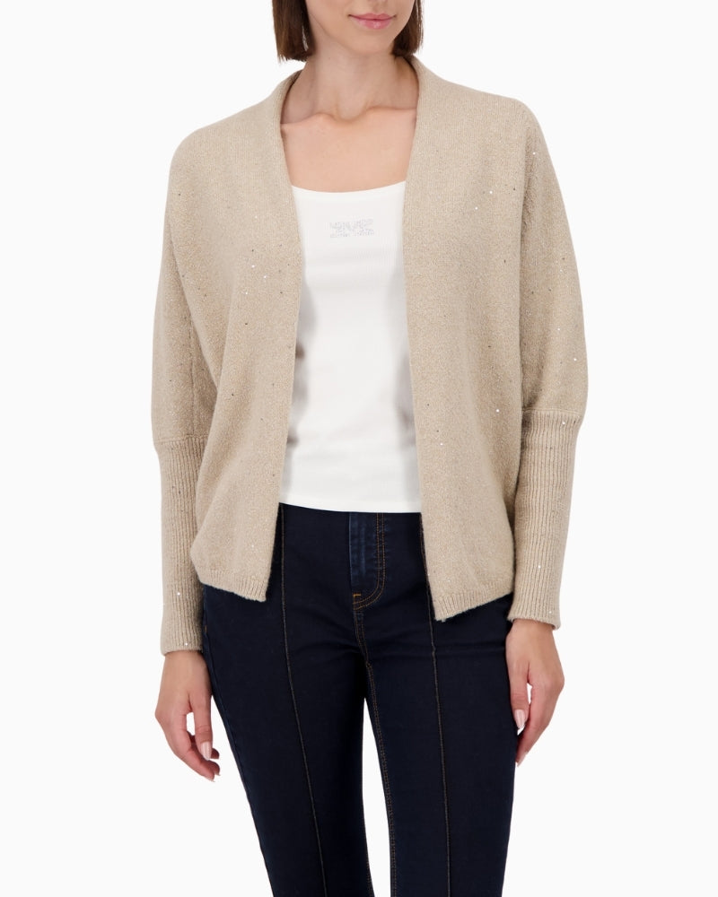 Monari oversized knitted throw with sequins and lurex sparkle