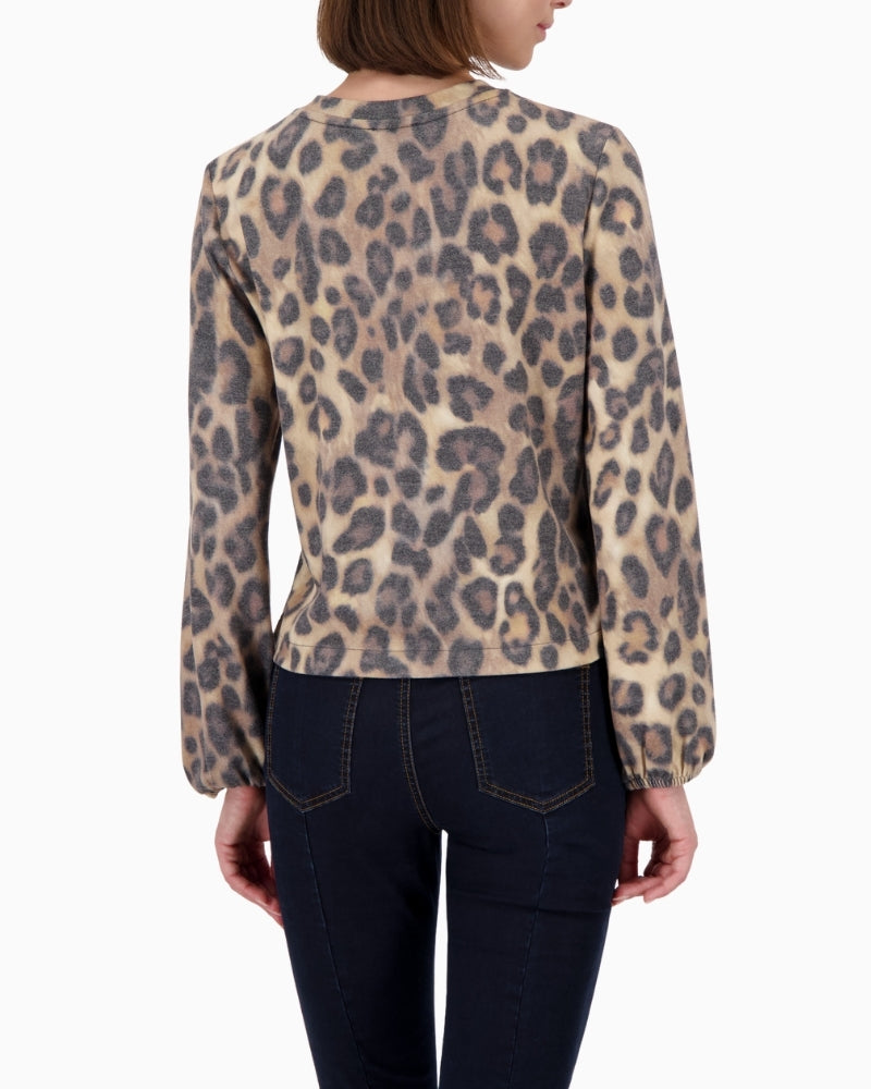 Back view of leopard print jacket showing regular fit