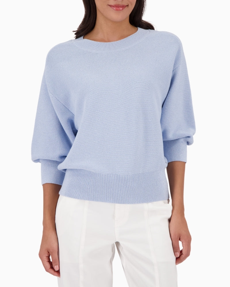 Monari lurex knit jumper, woman wearing front view – Áines Boutique