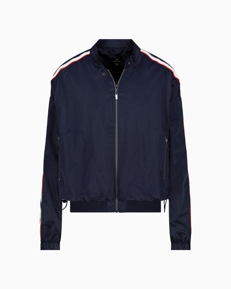 Monari nylon jacket navy cuff and elastic hem – Áines Boutique