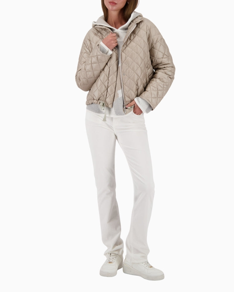 Monari everyday padded jacket in beige, ideal for layering
