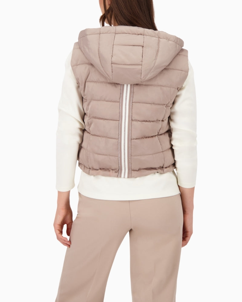 Back view showing elastic waistband and sleeveless cut