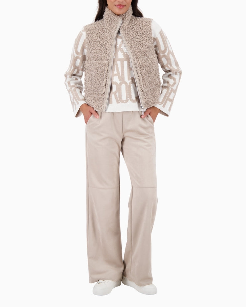 Two-in-one gilet by Monari with soft beige tones and regular fit