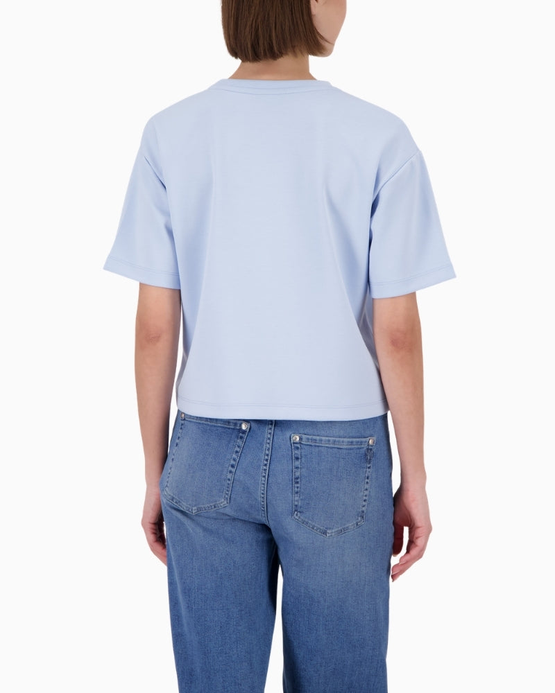 Monari rhinestone sweatshirt, woman wearing back view – Áines Boutique