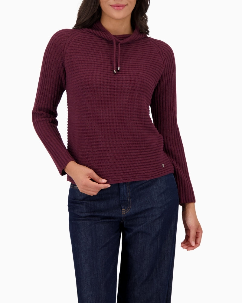 Monari ribbed jumper in cotton blend with round neck