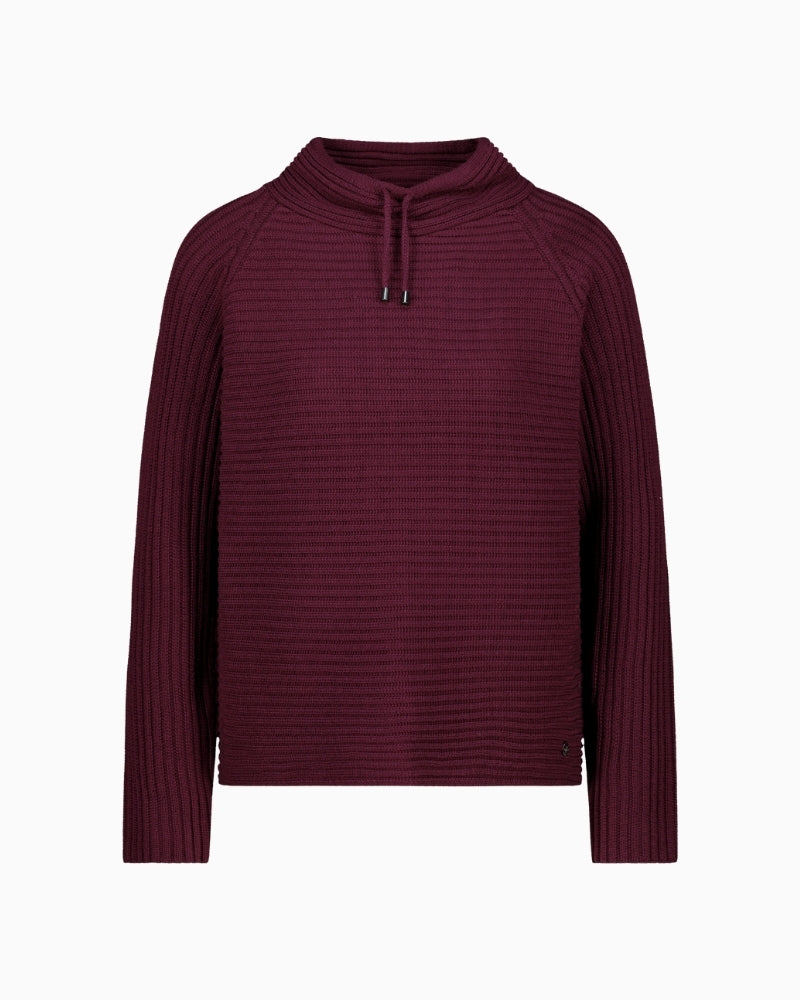 Monari ribbed jumper in cotton blend with round neck