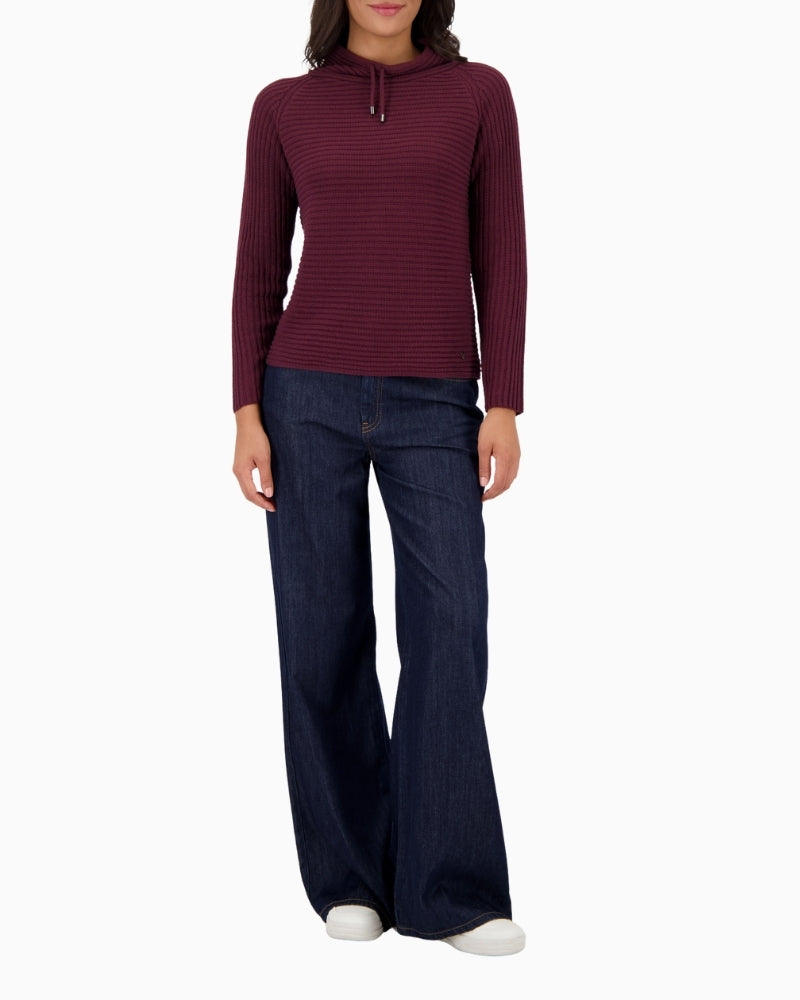 Monari ribbed jumper in cotton blend with round neck