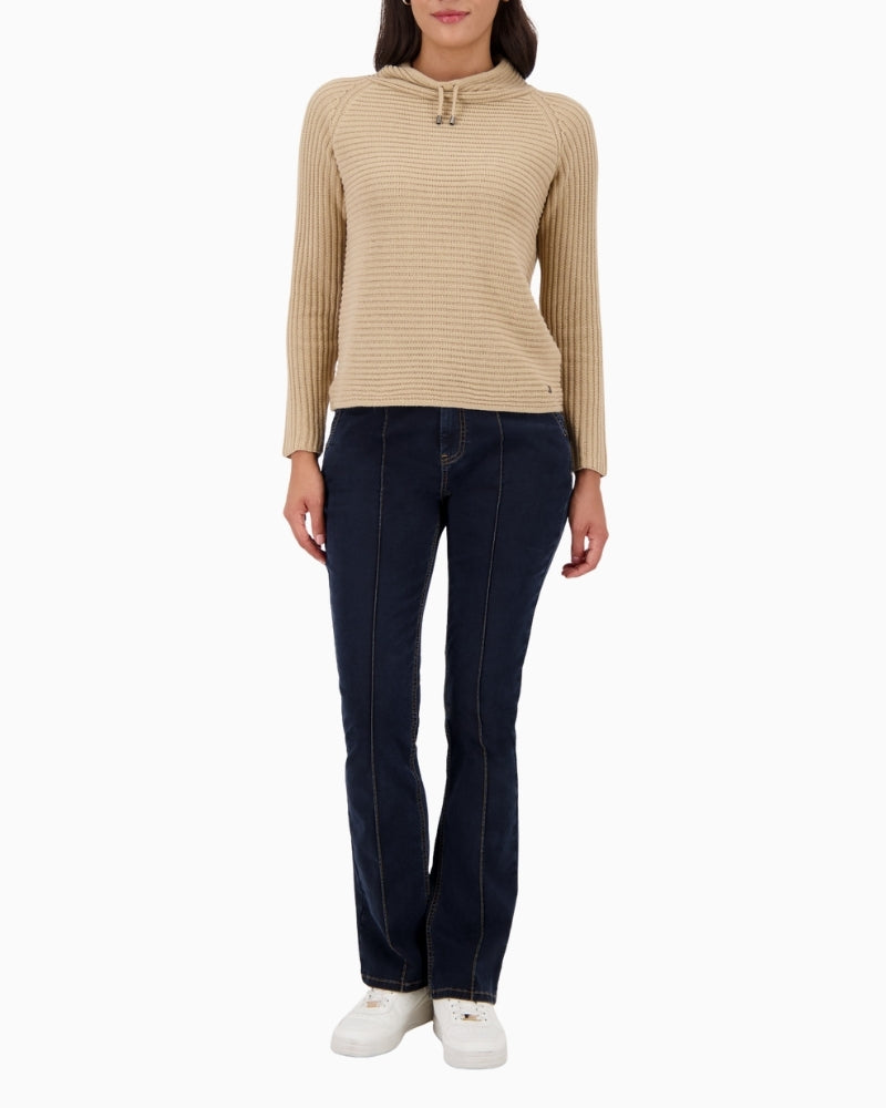 Women’s everyday beige jumper in ribbed knit by Monari
