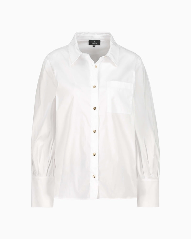 Lightweight stretch poplin blouse from Monari with elegant finish