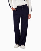 Monari straight-leg joggers in ribbed viscose with elastic waistband