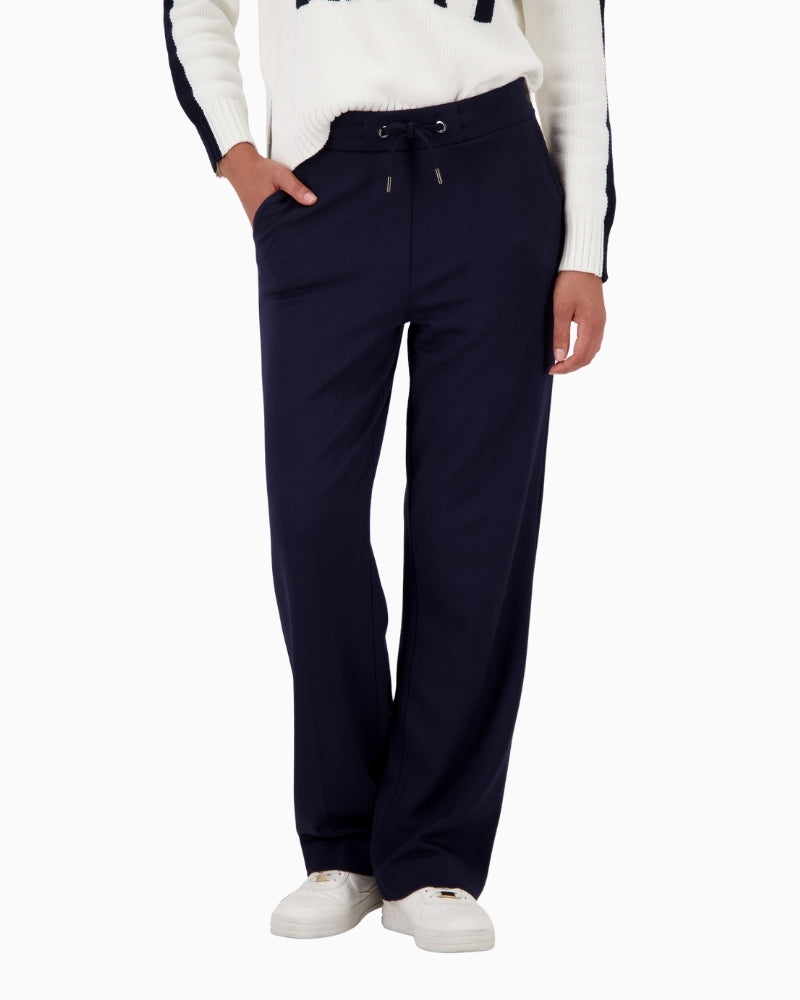 Monari straight-leg joggers in ribbed viscose with elastic waistband