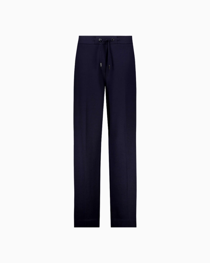 Monari viscose blend joggers in navy with soft stretch and tailored finish