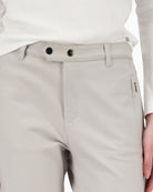 Close-up of leather-look finish and zip pocket detail