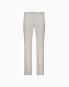 Front view of women’s leather-look coated straight-leg pants