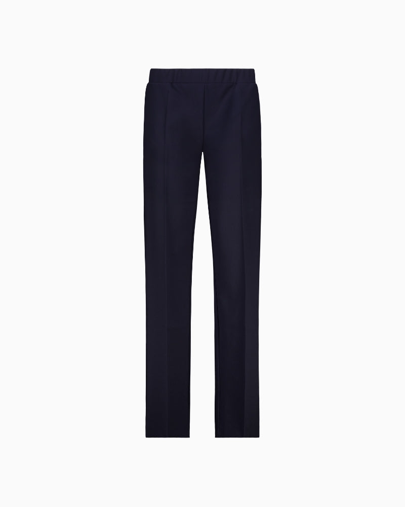 Monari straight leg trousers navy product back on white background – Áines Boutique