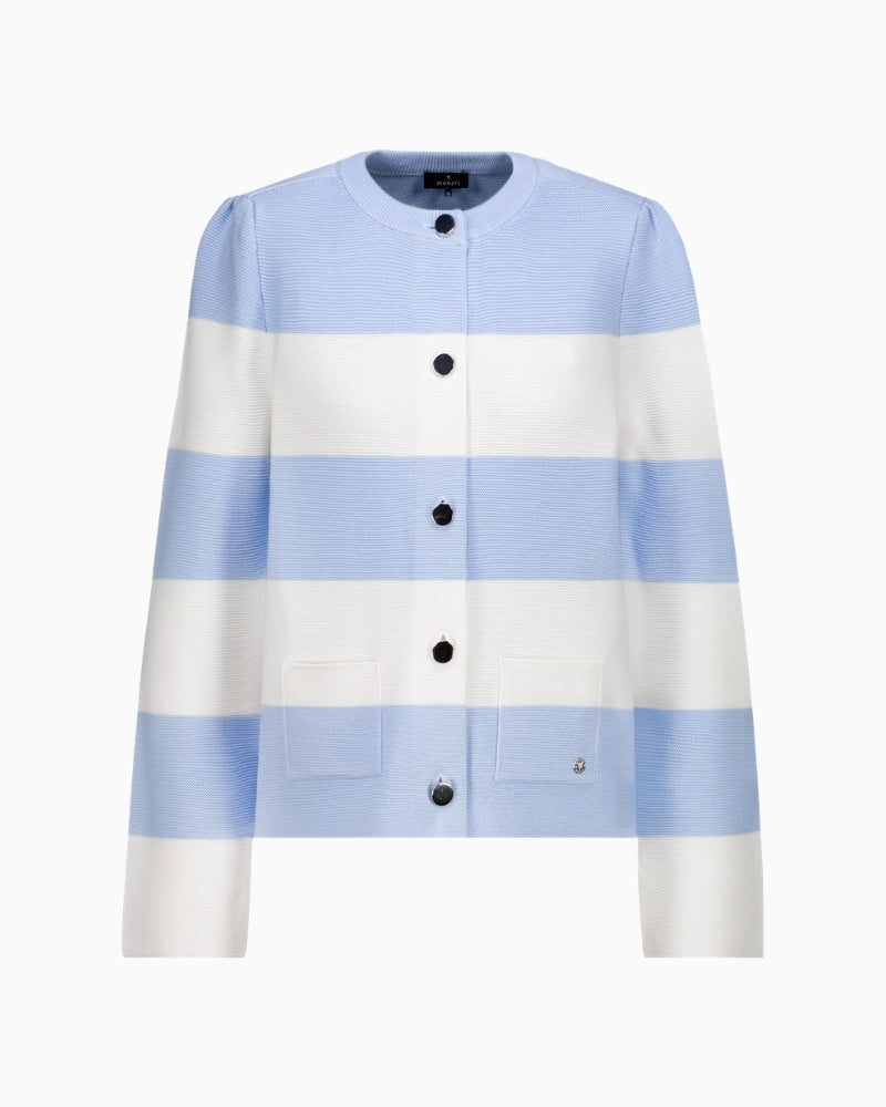 Monari striped cotton cardigan product front on white background – Áines Boutique