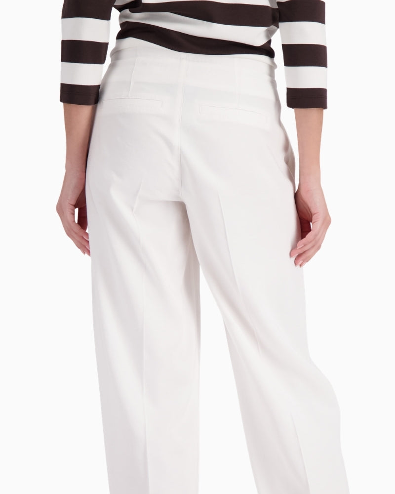 Monari wide leg drawstring trousers lightweight denim-look, woman wearing back view – Áines Boutique