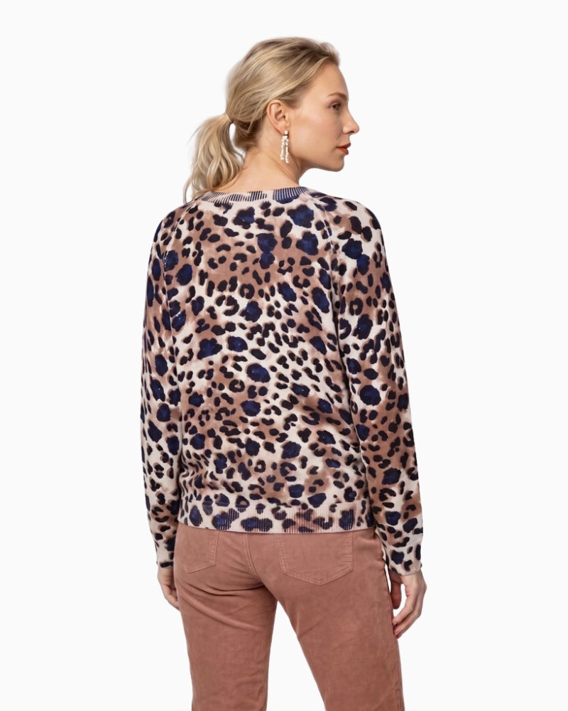 Monari Allover Leopard Print Jumper back view