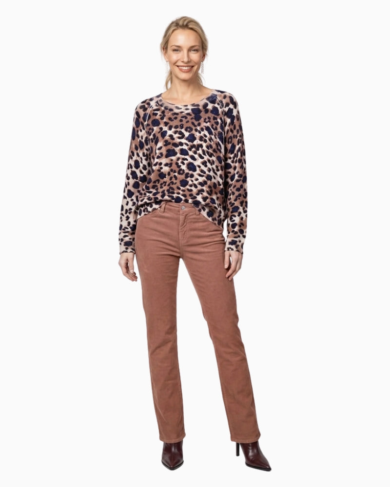 Monari Allover Leopard Print Jumper leopard pattern detail