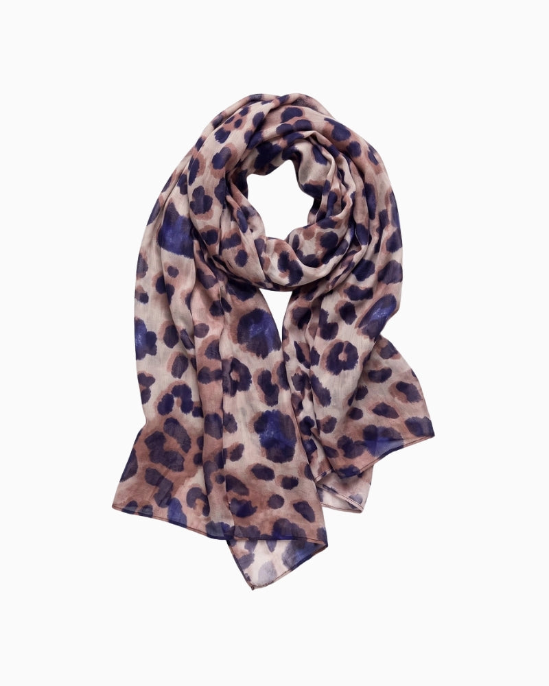 Monari Allover Leopard Print Scarf pattern detail