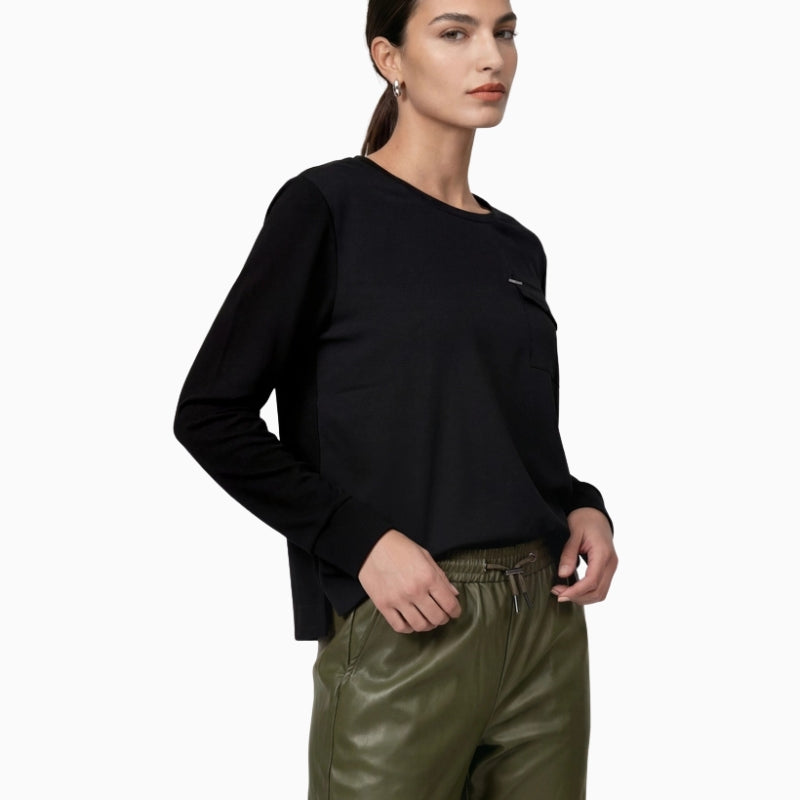 Monari Blouse with Jewellery Details in Black front view