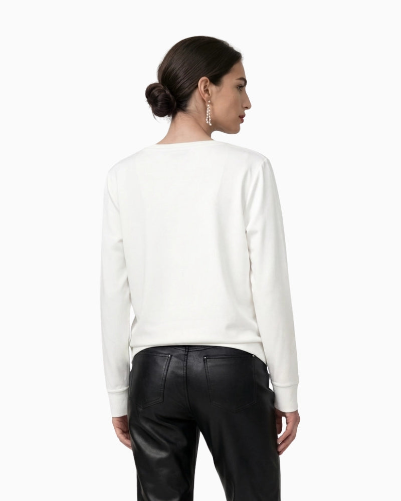 Monari Blouse with Jewellery Details in off white back view