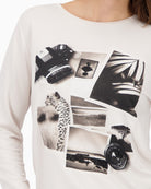 Close-up of fabric blend showing soft drape and print texture