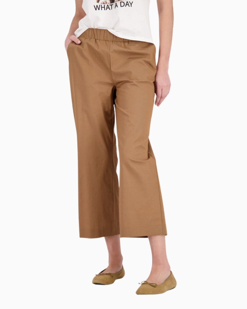 Monari Culotte Trousers in light brown front view