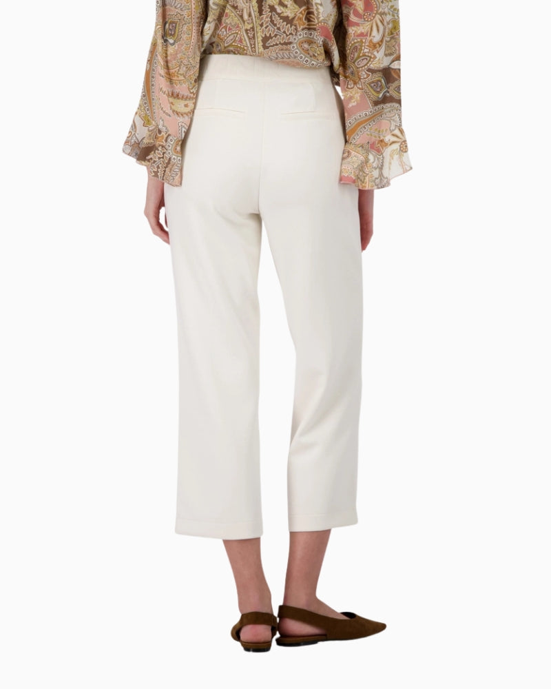 Monari Joggers with Elastic Waistband in cream back view