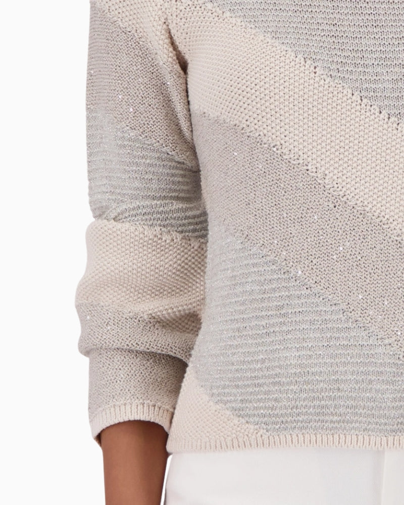 Monari Jumper With Material Mix fabric detail – Áines Boutique