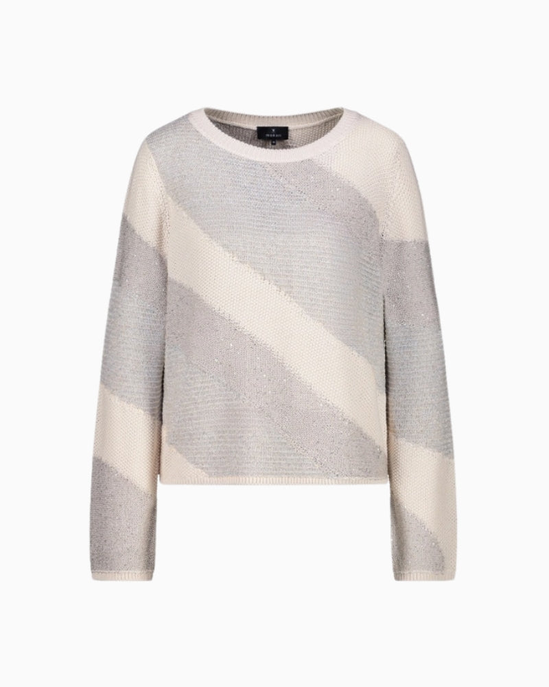 Monari Jumper With Material Mix flat lay front view– Áines Boutique