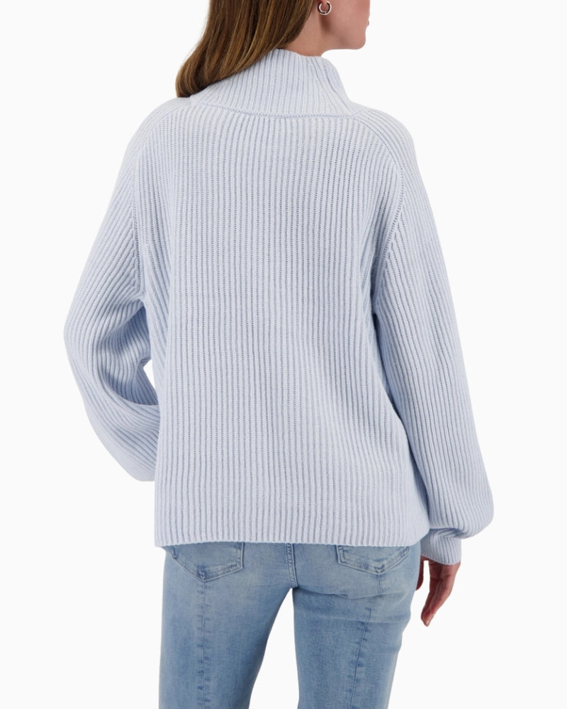 Monari knitted jumper with side slits back view on woman wearing it – Áines Boutique