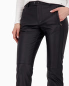 Close-up of cotton blend fabric with leather-effect finish