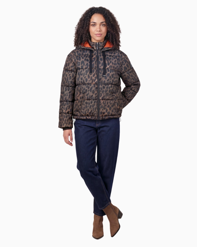 Monari Leopard Print Quilted Jacket lining detail