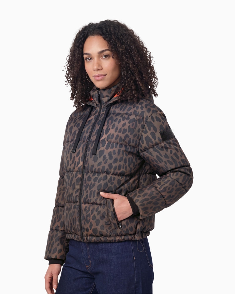 Monari Leopard Print Quilted Jacket side view